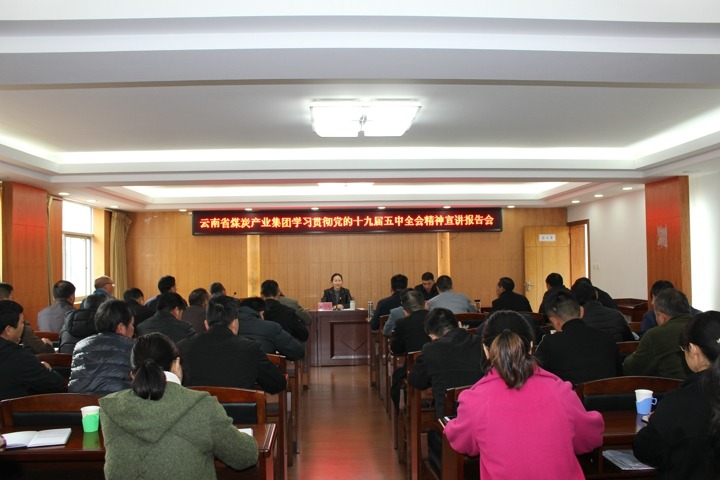 集团党委委员、财政总监莫晓丹到羊场煤矿宣讲党的十九届五中全会心灵
